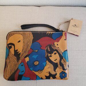 NWT Patricia Nash Cassini Mod Girl Genuine Leather Wristlet/Clutch